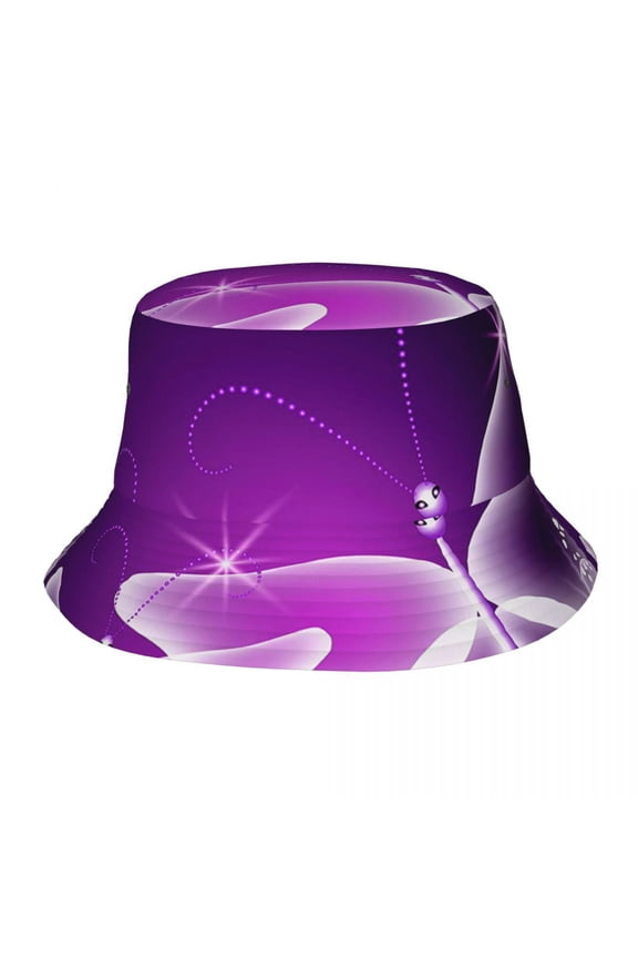Purple Butterfly Bucket Hat Beach Sun Outdoor Cap Packable Fisherman Hat For Women And Men
