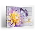 thumbnail image 1 of Purple Butterfly Canvas Wall Art Rustic Flower Butterfly Print Painting Purple Bathroom Picture Modern Home Artwork Decor For Living Room Kitchen Bathroom Framed Ready To Hang 12x16 Inch, 1 of 6