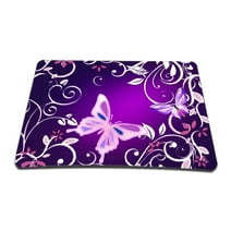 Purple Butterfly Floral Colored 1 X Standard 7 x 9 Rectangle Non - Slip Rubber Mouse Pad