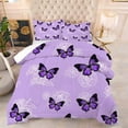thumbnail image 1 of Purple Butterfly Floral Comforter Sets Twin Size All Season Bed Set Flower Bedding Sets Colorful Butterfly Bedding Quilt for Kids Teen Girls 1 Comforter+ 1 Pillowcase, 1 of 14