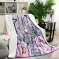 thumbnail image 1 of Purple Butterfly Flower Butterfly Pattern Blanket,Comfortable Soft Flannel Throw Blanket,All Season,Warm Lightweight Blankets for Sofa Bed Couch Living Room Chair,60"x80", 1 of 4