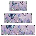 thumbnail image 1 of Purple Butterfly Flower Butterfly Pattern Kitchen Rugs Sets Of 3,Kitchen Runner Rugs Non Skid Washable,Decorative Kitchen Floor Mats for Kitchen,Sink,Laundry,17"x30"+ 17"x47" + 17"x59", 1 of 6