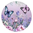 thumbnail image 1 of Purple Butterfly Flower Butterfly Pattern Round Fitted Tablecloth with Elastic Edge,Dining Table Cover Waterproof,Outdoor Round Tablecloth for Camping,Dining,Indoor and Outdoor, 1 of 7