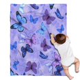 thumbnail image 1 of Purple Butterfly Flower Pattern Blanket,Comfortable Soft Flannel Throw Blanket,All Season,Warm Lightweight Blankets for Sofa Bed Couch Living Room Chair,30"x40", 1 of 4