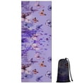 thumbnail image 1 of Purple Butterfly Flower Pattern Hot Yoga Mat Towel Non Slip for Hot Yoga - Quick-Drying Yoga Mat Cover with 4 Corner Pockets with Travel Bag - Hot Yoga Towel Non Slip 70"x26", 1 of 6