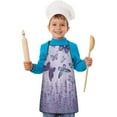 thumbnail image 1 of Purple Butterfly Flower Pattern Kids Aprons for Girls and Boys,Adjustable Neck Strap Toddler Aprons for Kids Cooking Baking, 1 of 6