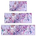 thumbnail image 1 of Purple Butterfly Flower Pattern Kitchen Rugs Sets Of 3,Kitchen Runner Rugs Non Skid Washable,Decorative Kitchen Floor Mats for Kitchen,Sink,Laundry,17"x30"+ 17"x47" + 17"x59", 1 of 6