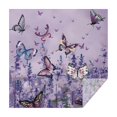 thumbnail image 1 of Purple Butterfly Flower Pattern Square Tablecloth,Waterproof Square Table Cover,Wipeable Spillproof Washable Table Cover for Home Kitchen Party Decor 42"X42"(107x107cm), 1 of 6