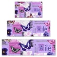 thumbnail image 1 of Purple Butterfly Flower Text Pattern Kitchen Rugs Sets Of 3,Kitchen Runner Rugs Non Skid Washable,Decorative Kitchen Floor Mats for Kitchen,Sink,Laundry,17"x30"+ 17"x47" + 17"x59", 1 of 6