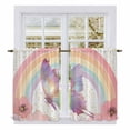 thumbnail image 1 of Purple Butterfly Kitchen Curtain for Berdoom Living Room Cafe 54 Inch Length, Cute Rainbow Spring Floral Botanical Tiers Curtains Light Filtering Drapes Rod Pocket Window Treatment 2 Panels 52"Wx54"L, 1 of 8