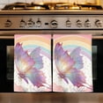 thumbnail image 1 of Purple Butterfly Kitchen Towels Set of 2, Cute Rainbow Spring Floral Botanical Absorbent Dish Towels for Kitchen, Microfiber Hand Towel, Quick Drying Tea Towel for Cleaning Decorative Dishcloths, 1 of 7