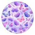 thumbnail image 1 of Purple Butterfly Lavender Pattern Round Fitted Tablecloth with Elastic Edge,Dining Table Cover Waterproof,Outdoor Round Tablecloth for Camping,Dining,Indoor and Outdoor, 1 of 7
