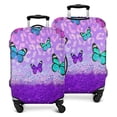 thumbnail image 1 of Purple Butterfly Leopard Pattern Luggage Cover Fashion Suitcase Cover Baggage Covers Fit 25-28 Inch Luggage (Go Travel), 1 of 5
