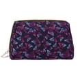 thumbnail image 1 of Purple Butterfly Makeup Bag, Large Capacity Travel Cosmetic Bag for Women Girls- Travel Toiletry Bag Leather Portable Waterproof Makeup Case Organizer with Handle, 1 of 4