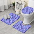 thumbnail image 1 of Purple Butterfly Pattern Bathroom Rugs Sets 3 Piece,Toilet Cover Set,Absorbent Non Slip Bathroom Mats Sets with U-Shaped Contour Rug Toilet Rug Set, 1 of 5