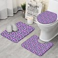 thumbnail image 1 of Purple Butterfly Pattern Bathroom Rugs Sets 3 Piece,Toilet Cover Set,Absorbent Non Slip Bathroom Mats Sets with U-Shaped Contour Rug Toilet Rug Set, 1 of 5
