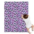 thumbnail image 1 of Purple Butterfly Pattern Blanket,Comfortable Soft Flannel Throw Blanket,All Season,Warm Lightweight Blankets for Sofa Bed Couch Living Room Chair,30"x40", 1 of 4