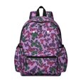 thumbnail image 1 of Purple Butterfly Pattern Cute School Backpack with Padded Back and Adjustable Shoulder Straps 13.4"x11"x4.7", 1 of 5