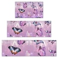 thumbnail image 1 of Purple Butterfly Pattern Kitchen Rugs Sets Of 3,Kitchen Runner Rugs Non Skid Washable,Decorative Kitchen Floor Mats for Kitchen,Sink,Laundry,17"x30"+ 17"x47" + 17"x59", 1 of 6