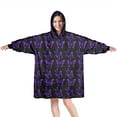 thumbnail image 1 of Purple Butterfly Pattern Wearable Oversized Blanket,Wearable Blanket Hoodie for Adults,Cozy Hooded Blankets with Super Pockets,Super Warm Fuzzy Pullover for Women & Men, 1 of 6