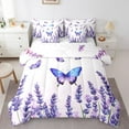 thumbnail image 1 of Purple Butterfly Queen Bedding Set 7 Pcs Purple Lavender Bed In A Bag Dreamy Butterfly Comforter Set With Sheets Rustic Farm Floral Bed Set Teen Romantic Themed Sheet Set, 1 of 5