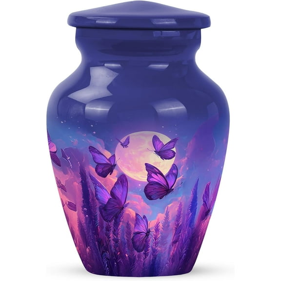 Purple Butterfly Urns for Human Ashes - Mini Urns for Human Ashes Keepsake - Human Remains Urn - Small Keepsake Urn - Size 3 Inch Set of 1