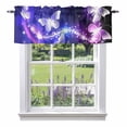 thumbnail image 1 of Purple Butterfly Valance Curtain for Windows Gradients Fantasy Shiny Rod Pocket Curtain Valances Short Window Treatments Panels for Kitchen Bathroom Laundry Room Basement 60 x 18 Inch, 1 of 9