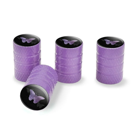Purple Butterfly Watercolor Silhouette Tire Rim Wheel Aluminum Valve Stem Caps