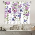 thumbnail image 1 of Purple Butterfly Window Curtains 26W X 24L Inches 2 Panels Rod Pocket Spring Floral Lavender Curtains Lilac Summer Leaves Plant Girly Window Drapes Treatment Living Room Bedroom Home Decor, 1 of 6