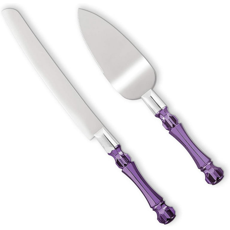 Cake Server Set & Knife Purple and Gold Cake Cutting Set Wedding Cake Knife  Set Wedding Cake Servers Wedding Cake Cutter Cake Decoration 