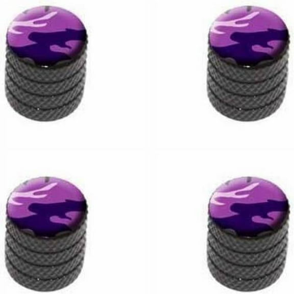 Purple Camouflage Army Soldier Tire Rim Wheel Aluminum Valve Stem Caps, Multiple Colors