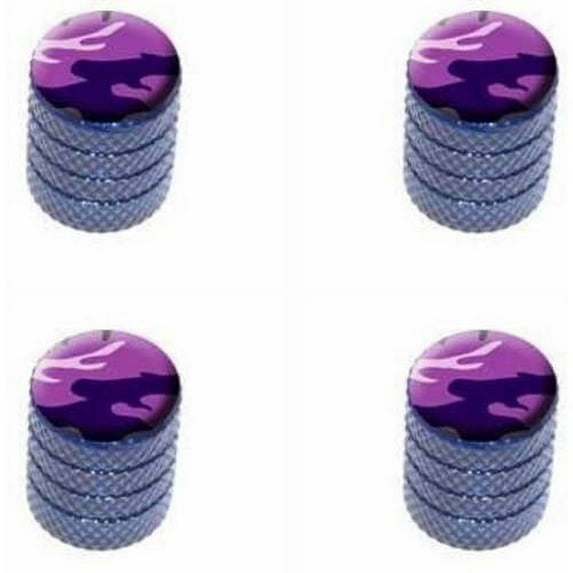 Purple Camouflage Army Soldier Tire Rim Wheel Aluminum Valve Stem Caps, Multiple Colors
