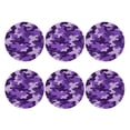 thumbnail image 1 of Purple Camouflage Leather Drinks Coasters Suitable for Various Cups Set of 6 Round Shape, 1 of 6