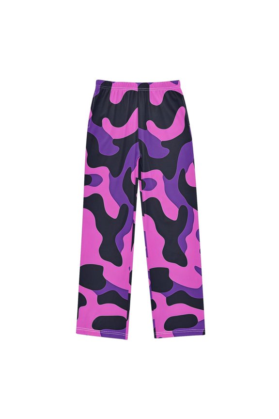 Purple Camouflage Pattern Pajama Pants Soft Lightweight Lounge Pants Bottoms Sleep Pants Warm Comfy