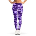 thumbnail image 1 of Purple Camouflage Print Leggings, Camo Sexy Yoga Leggings For Women., 1 of 5