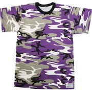 Purple Camouflage Short Sleeve T-Shirt with ARMY UNIVERSE Pin - Size 2X-Large (49"-53")