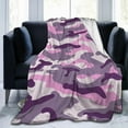 thumbnail image 1 of Purple Camouflage Throw Blanket Ultra Soft Warm All Season Camo Military Decorative Fleece Blankets for Bed Chair Car Sofa Couch Bedroom 80"X60", 1 of 6