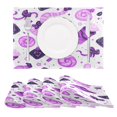 thumbnail image 1 of Purple Candy Pattern Reversible Placemat Set of 4 Non Slip Coffee Mats 18x12 Inch for Dining, Kitchen, Coffee, 1 of 9