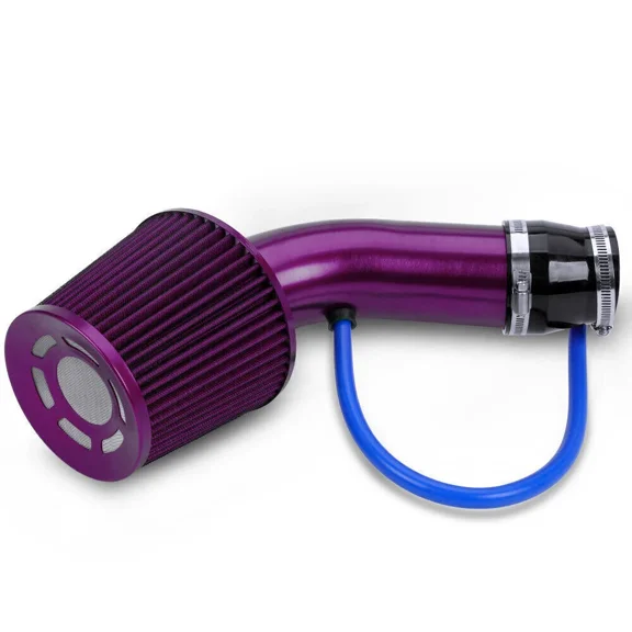 Purple Car Cold Air Intake Filter Induction Kit Pipe Power Flow Hose System 76mm