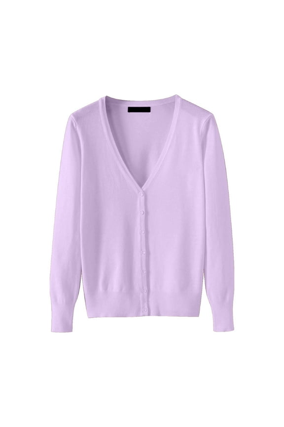 Purple Cardigan for Women, Cotton Jackets for Women, Women's Lightweight V Neck Cardigan Sweater (Available In Plus Size) XL