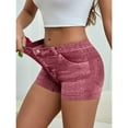thumbnail image 1 of Purple Cargo Pants Women Faux Jeans Shorts for Women Summer Mid Stretchy Denim Shorts Butt Lifting Slimming Ripped Shorts for Women Woman Pants Clearance, 1 of 6