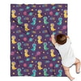 thumbnail image 1 of Purple Cartoon Dinosaurs Planets Stars Pattern Blanket,Comfortable Soft Lamb Wool Throw Blanket,All Season,Warm Lightweight Blankets for Sofa Bed Couch Living Room Chair,30"x40", 1 of 4