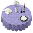 thumbnail image 1 of Purple Cartoon Narwhal Pattern Round Tablecloth 60"x60",Wrinkle Wipeable Table Cloth for Kitchen Dining Room Picnic Patio Party, 1 of 6