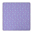 thumbnail image 1 of Purple Cartoon Narwhal Pattern Square Fitted Tablecloth with Elastic Edge,Square Table Cover,Washable Elastic Table Cover for Home Kitchen Party Decor 34"x34", 1 of 6