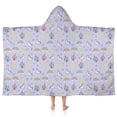 thumbnail image 1 of Purple Cartoon Unicorn Castle Rainbow Moon Heart Hooded Bath Towel，50"x30" for Ages 3 To 12 Kids, Quick Dry Lightweight Soft Microfiber Hood Beach Towel Cover Up for Kids, 1 of 7