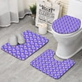 thumbnail image 1 of Purple Cartoon Unicorn Cloud Pattern Bathroom Rugs Sets 3 Piece,Toilet Cover Set,Absorbent Non Slip Bathroom Mats Sets with U-Shaped Contour Rug Toilet Rug Set, 1 of 5