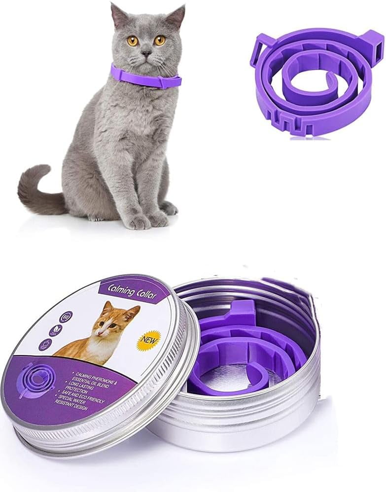Purple Cat Calming Collar Adjustable Cat Pheromone Calming Collar With