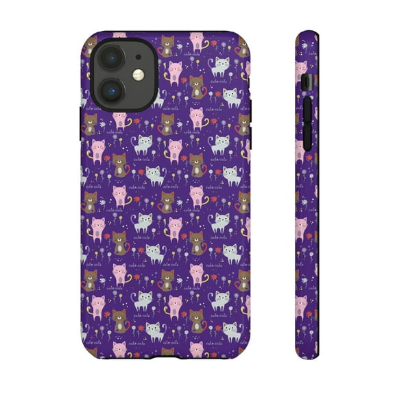 Purple Cat Lover iPhone 15 Case-iPhone Case-iPhone 14 Case-iPhone