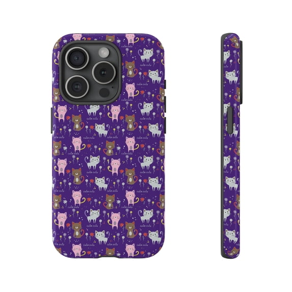 Purple Cat Lover iPhone 15 Case-iPhone Case-iPhone 14 Case-iPhone