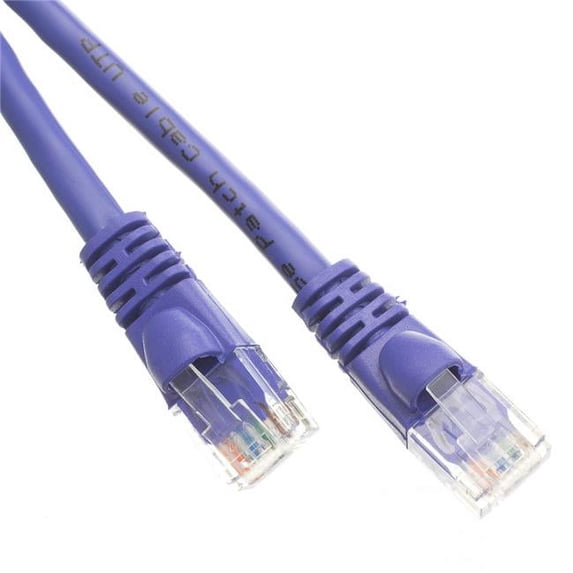 Purple Cat5e Ethernet Patch Cable, Snagless & Molded Boot - 1.5 ft.